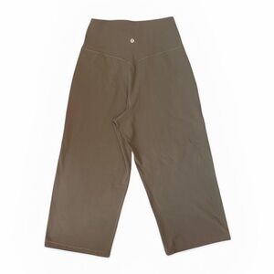 Lululemon Align Wide Leg Crop Pants Olive Green High Rise Buttery Soft Size 8